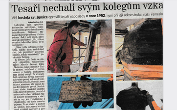 Tesaři nechali vzkaz v lahvi